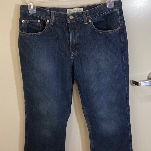 Vintage Old Navy Bootcut Jeans Womens 10 Blue Dark Wash Low Waist Y2K Denim - Picture 1 of 10